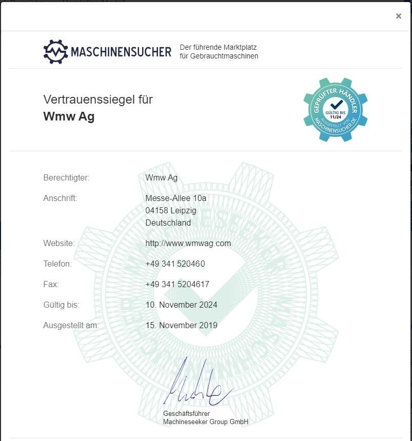 Machineseeker Certificate